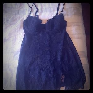 Victoria Secrets black lace nighty Sz 34C
